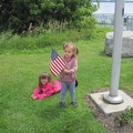 Greta and Sohpia American Flag1